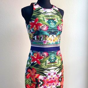 Sleeveless Floral Print Midi Dress